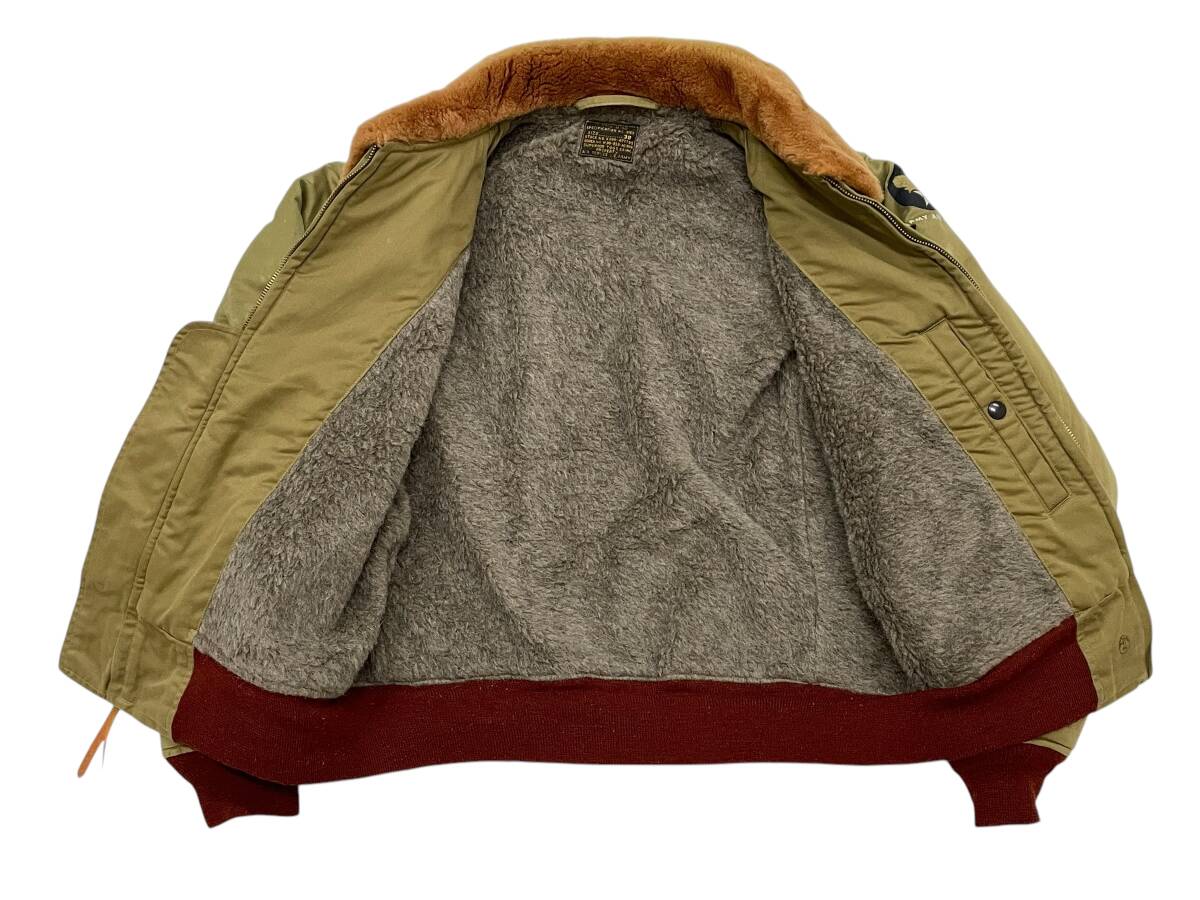 未使用品 38 BUZZ RICKSON'S バズリクソンズ BR11134 TYPE B-10 SUPERIOR TOGS CO. INC. フライトジャケット 赤リブ 襟ムートン