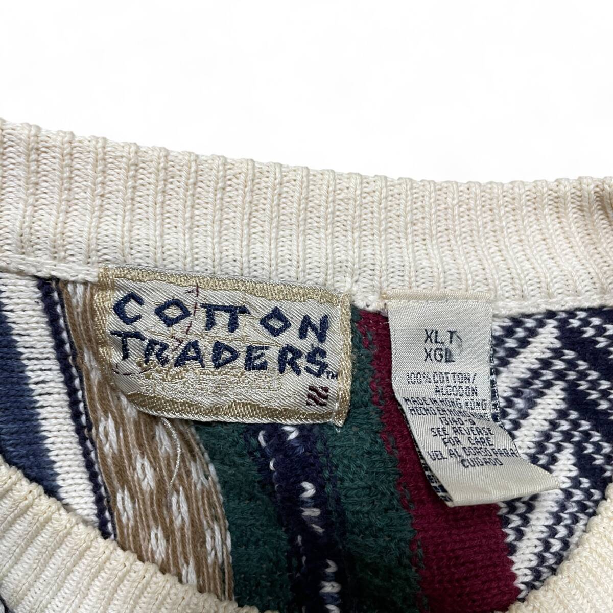 COTTON TRADERS コットントレーダー 総柄ニット 3Dニット COTTON TRADERS コットントレーダー 総柄ニット 3Dニット