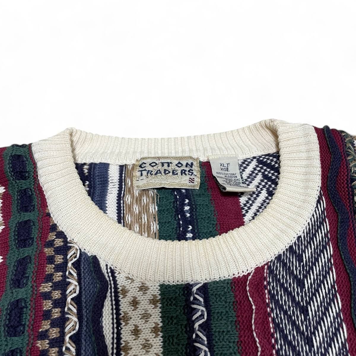 COTTON TRADERS コットントレーダー 総柄ニット 3Dニット COTTON TRADERS コットントレーダー 総柄ニット 3Dニット