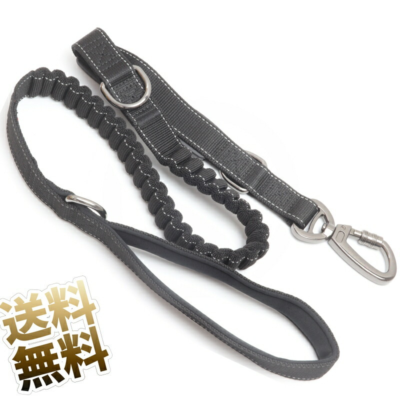 中型犬 大型犬 愛(ài)犬 リード ロープ 頑丈 持ちやすい 握り手 2ハンドル 全長(zhǎng)約1.1m ブラック