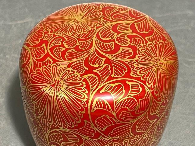 茶道具 棗 沖縄紅房 べんぼう漆器 金彩 琉球 漆器|アンティーク 茶道具 棗 沖縄紅房 べんぼう漆器 金彩 琉球 漆器|アンティーク