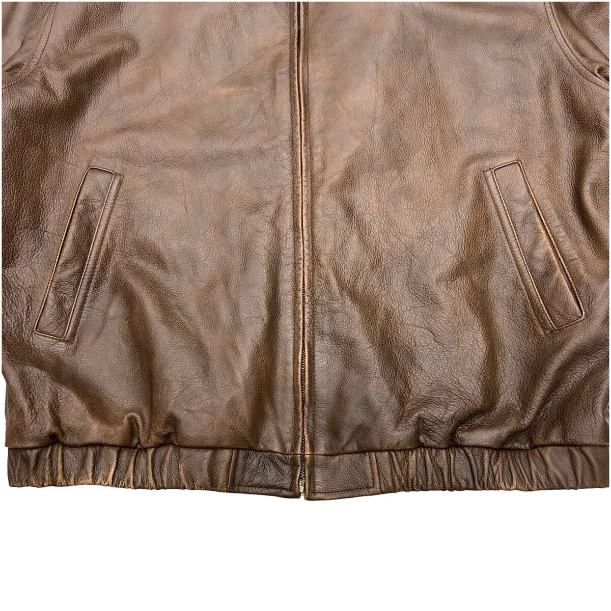 クリーニング済み ST JOHN'S BAY レザージャケット XL ブラウン クリーニング済み ST JOHN'S BAY レザージャケット XL ブラウン