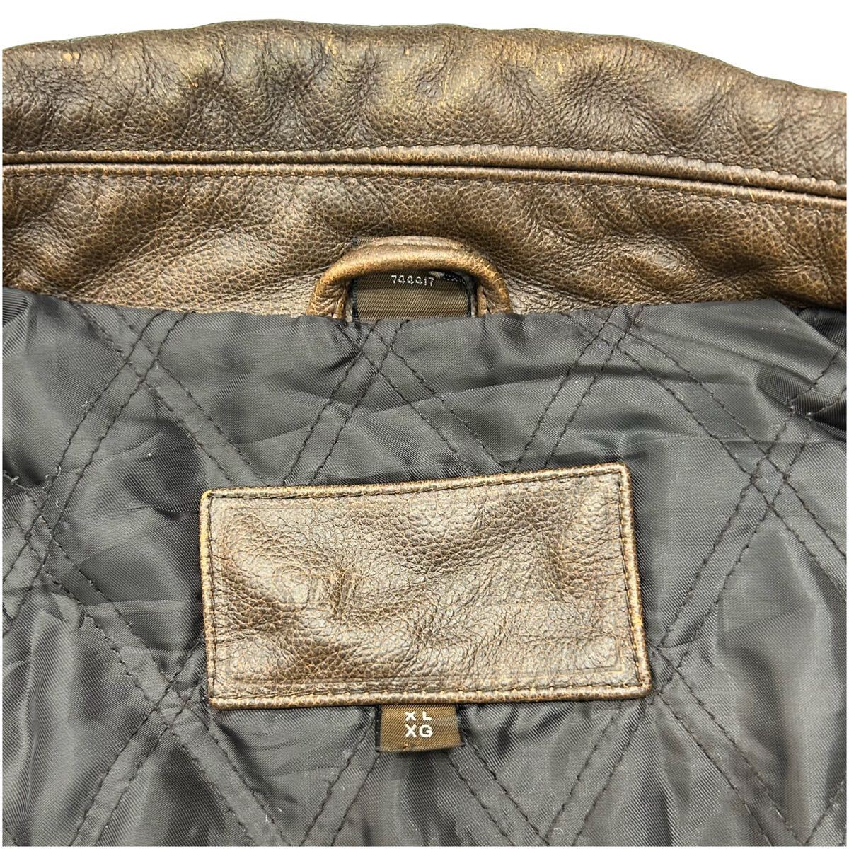 クリーニング済み ST JOHN'S BAY レザージャケット XL ブラウン クリーニング済み ST JOHN'S BAY レザージャケット XL ブラウン