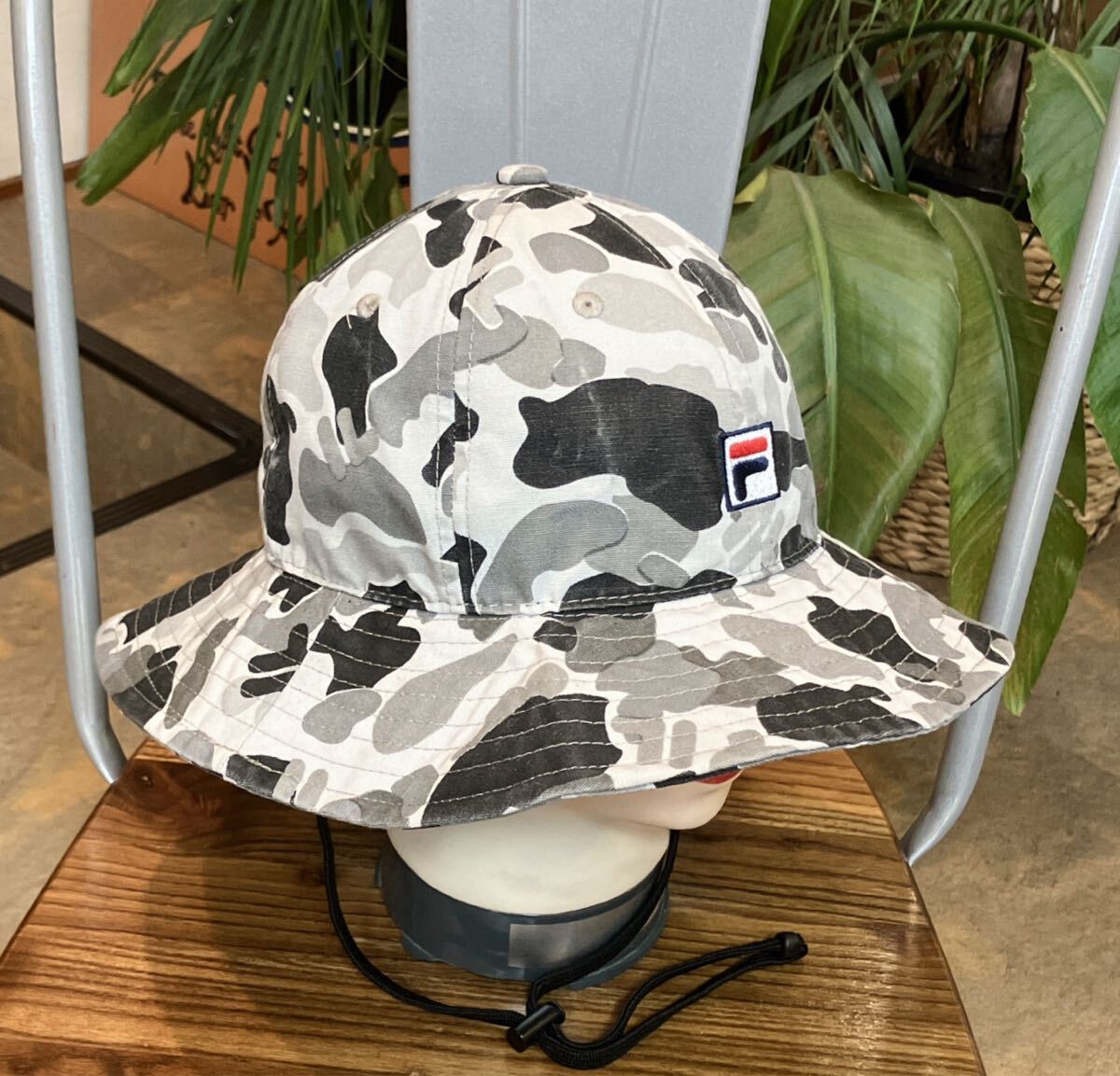 FILA／フィラ／アドベンチャーハット／グレー系カモフラ柄／サイズ58?