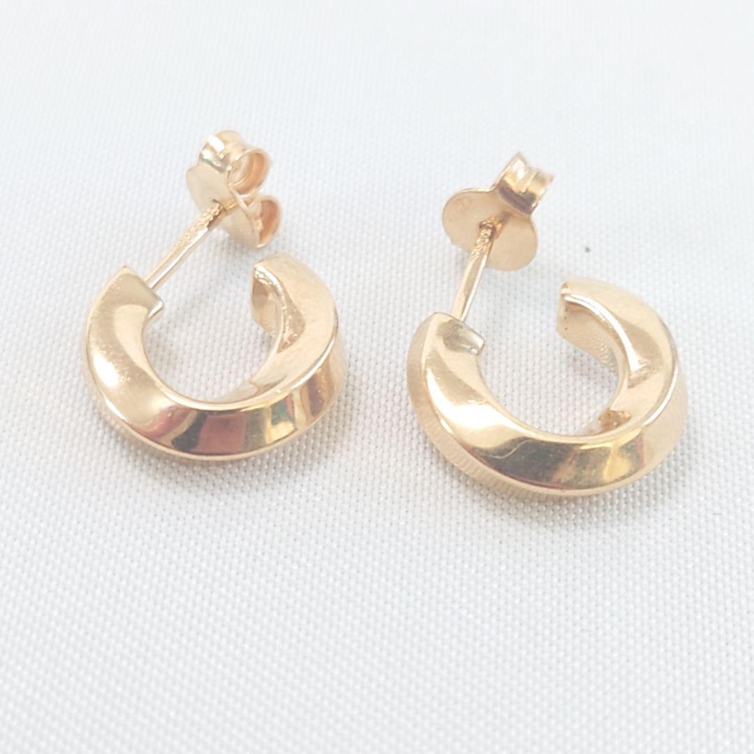 希少】ティファニー K18 ナイフエッジ フープ ピアス 5637 希少】ティファニー K18 ナイフエッジ フープ ピアス 5637