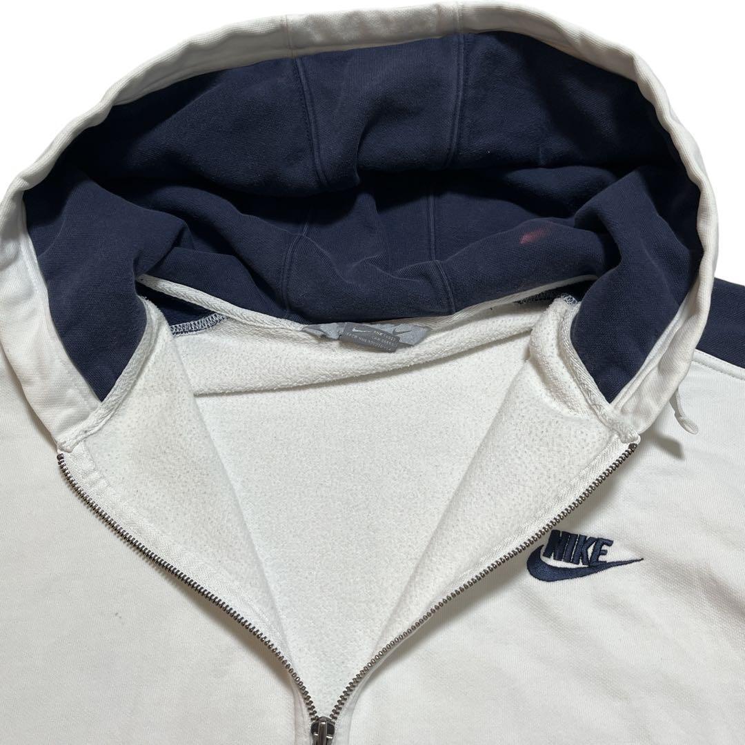00's NIKE ナイキ ジップアップパーカー フーディー 3XL 白紺 00's NIKE ナイキ ジップアップパーカー フーディー 3XL 白紺