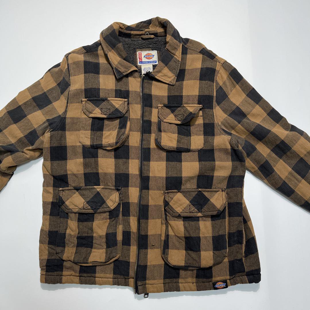 Dickies ディッキーズ シャツジャケット XL ネルシャツ 茶 Dickies ディッキーズ シャツジャケット XL ネルシャツ 茶