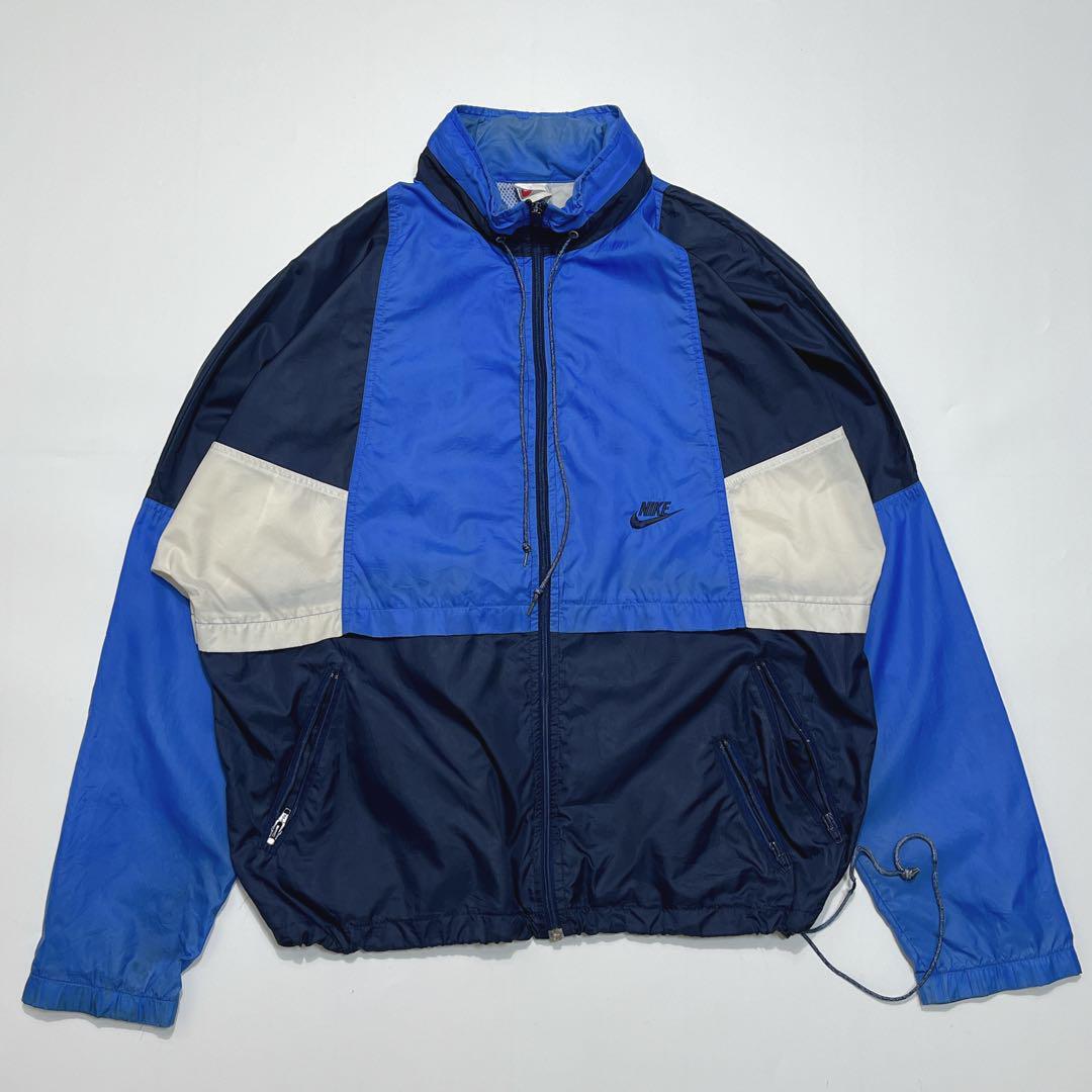 90's NIKE ナイキ 銀タグ ナイロンジャケット 青紺 L ワン 90's NIKE ナイキ 銀タグ ナイロンジャケット 青紺 L ワン