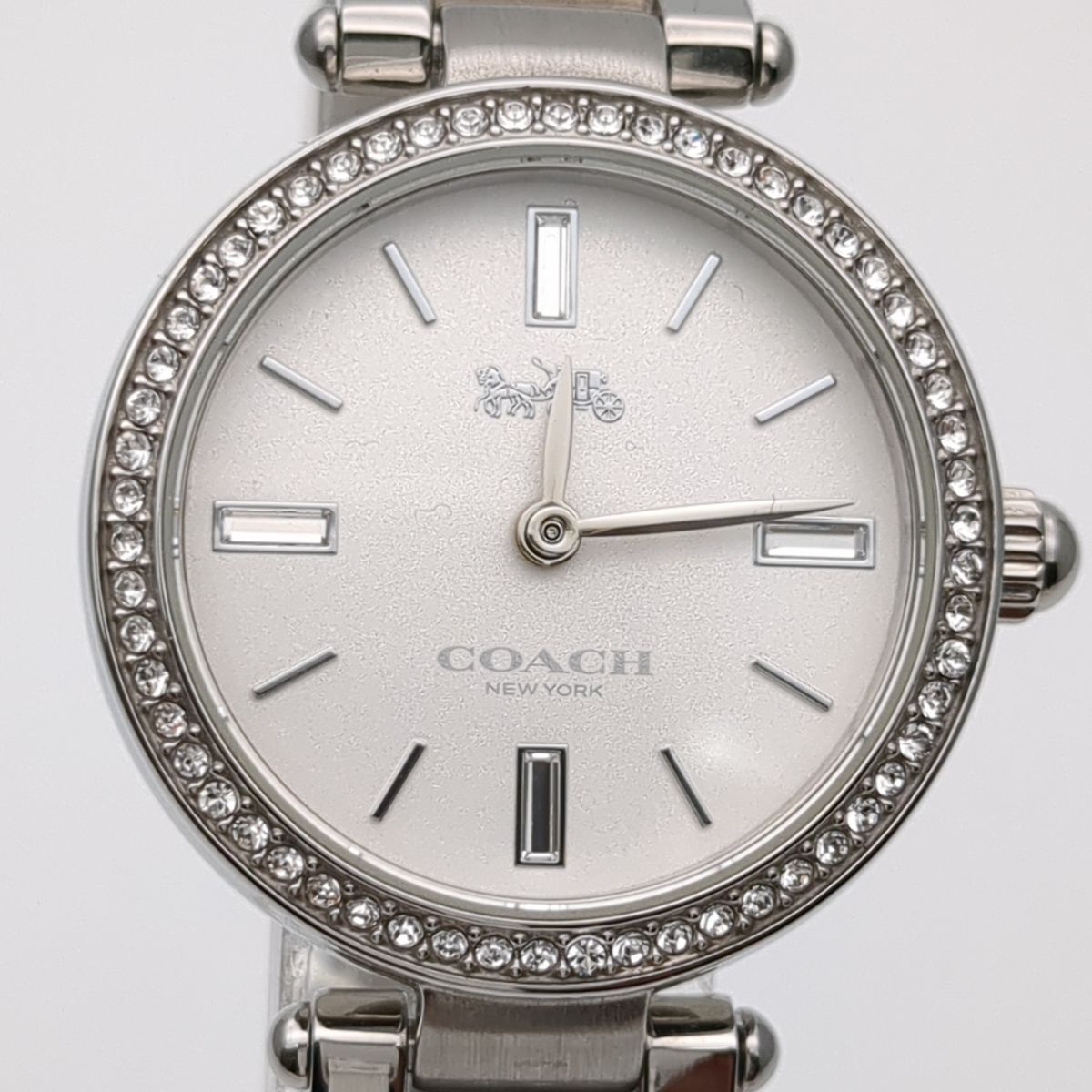  Coach wristwatch park watch quartz rhinestone CA.123.7.14.1588S lady's COACH used *3111/ Fujieda Inter shop 