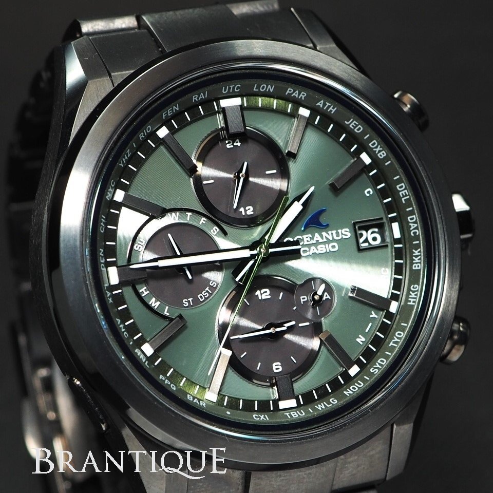1～円【美品 定価￥148，500】CASIO カシオ チタン OCEANUS オシアナス OCW-T4000BA-1A3JF 電波ソーラー メンズ 腕時計 保・箱 「25467」