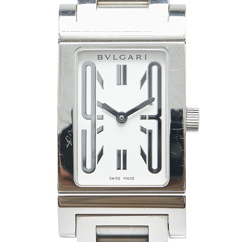 ブルガリ レッタンゴロ 腕時計 RT39S クオーツ ホワイト文字盤 ステンレススチール レディース BVLGARI