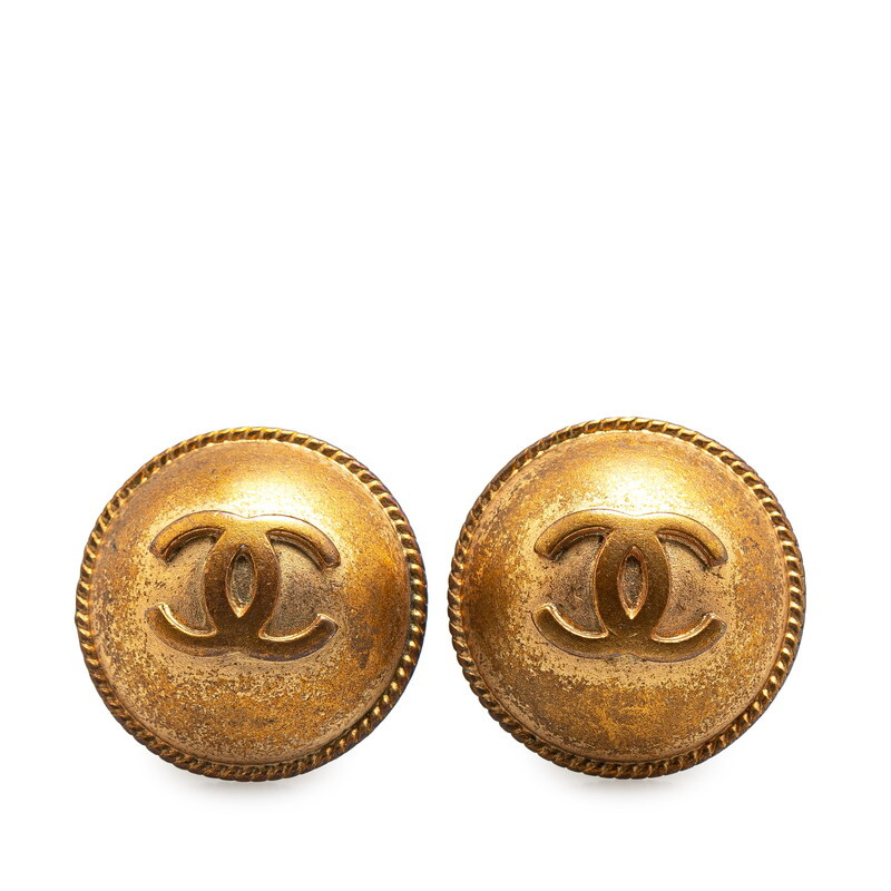 シャネル ヴィンテージ ココマーク ラウンド イヤリング ゴールド メッキ レディース CHANEL
