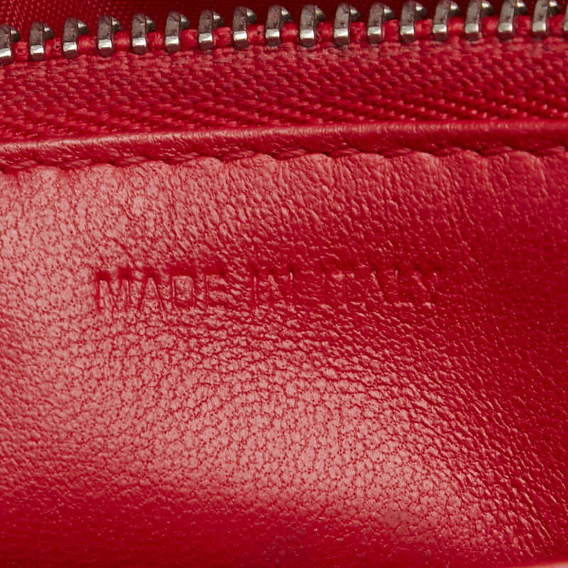 Dior Dio лама наклонный .. цепь сумка на плечо красный кожа женский Dior [ б/у ]