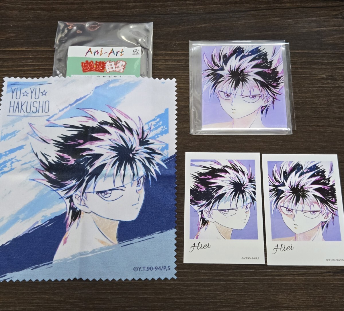 幽☆遊☆白書 幽遊白書 Ani-Art アニアート 第2弾&第3弾 アクリルカード マイクロクロス イラストカード 飛影 4点セット