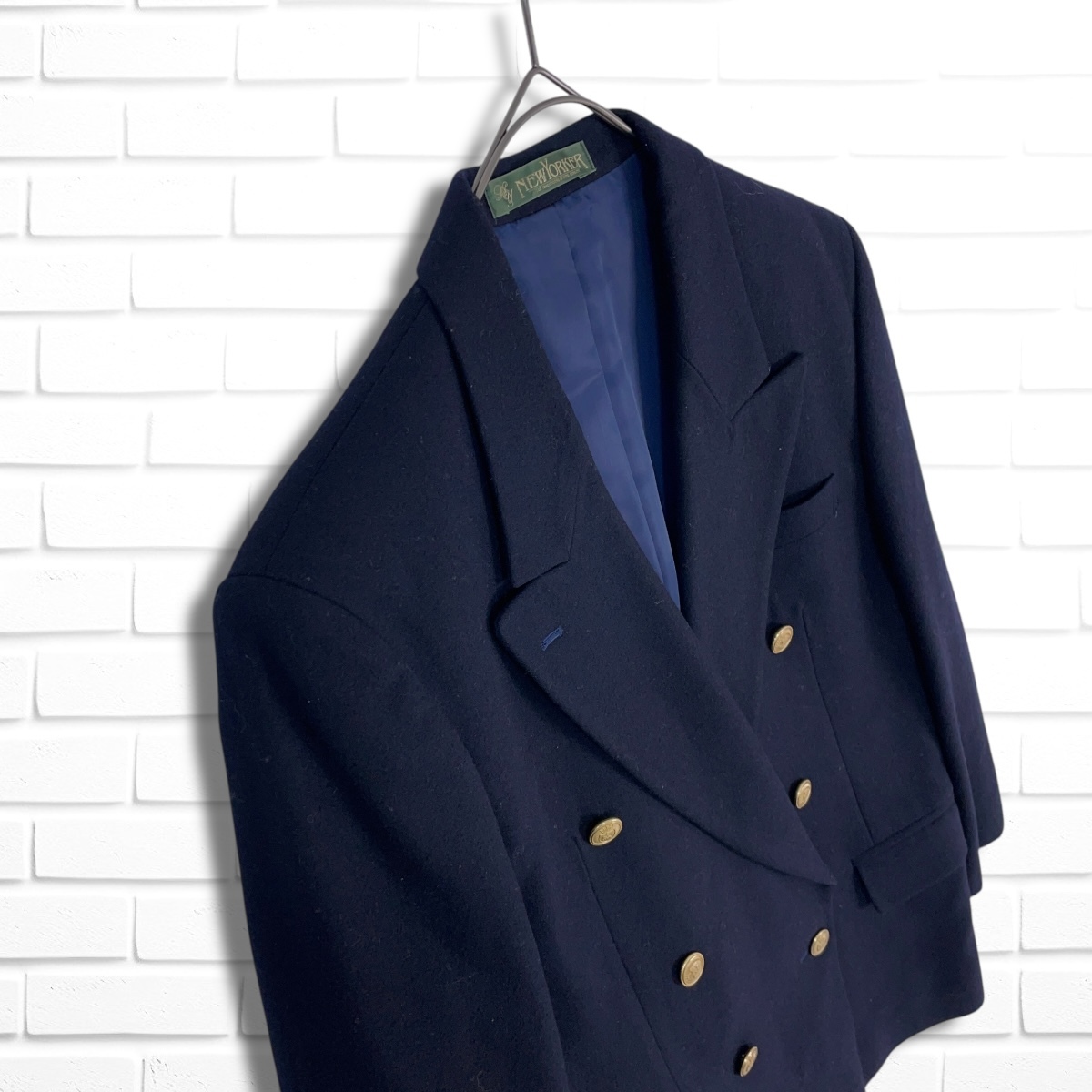 良品 NEWYORKER ニューヨーカー 金ボタン ウール カシミヤ 良品 NEWYORKER ニューヨーカー 金ボタン ウール カシミヤ