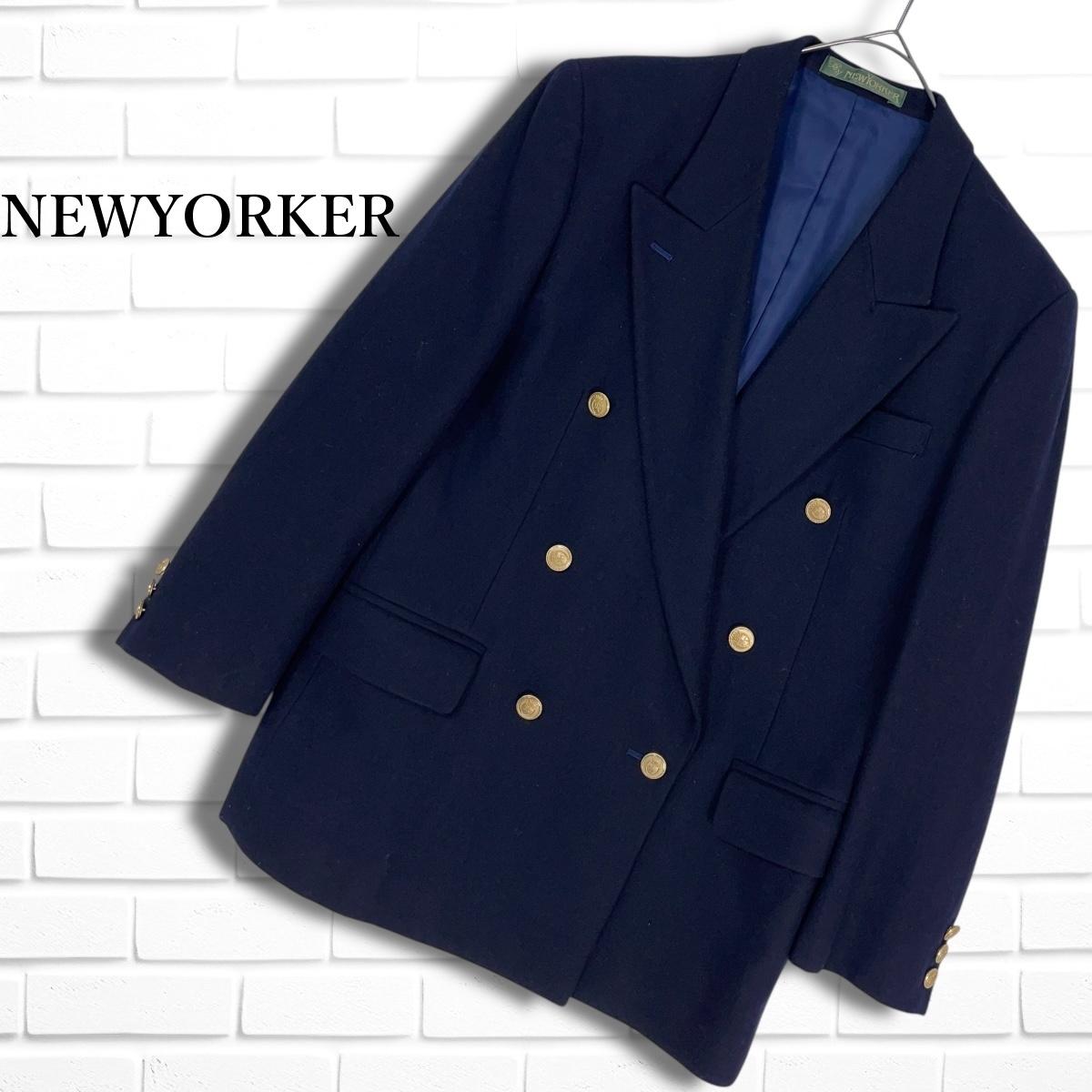 良品 NEWYORKER ニューヨーカー 金ボタン ウール カシミヤ 良品 NEWYORKER ニューヨーカー 金ボタン ウール カシミヤ