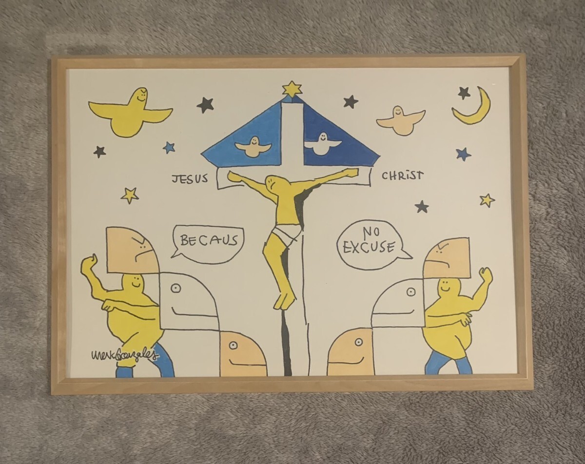 個展作品 mark gonzales gonz マークゴンザレス 直筆原画 MARK GONZALES GONZ マークゴンザレス 直筆イラスト サイン入り