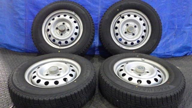 【宮城 塩釜発】中古 冬タイヤ・純正ホイールセット 4本 PRACTIVA ICE BP02 145/80R13 2023年製 2本7分山 2本9分山 ※個人宛発送不可