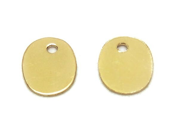 14KGF チャーム オーバルプレート 8×6mm[1コ販売] / 14K-328CM