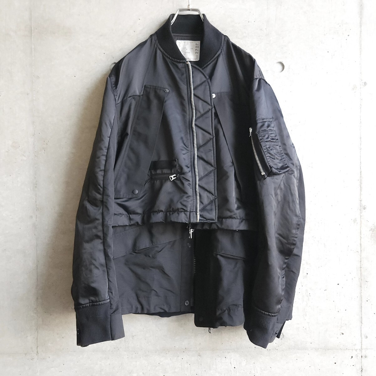 Sacai サカイ ブルゾン ブラック ジャケット MA1 サカナクション Sacai サカイ ブルゾン ブラック ジャケット MA1 サカナクション