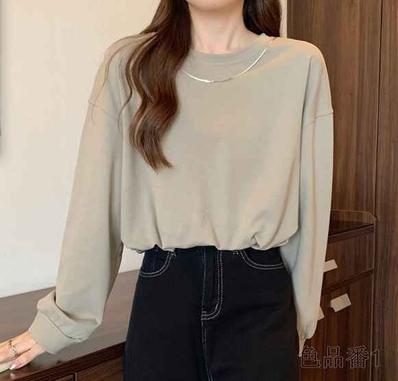  sweat sweatshirt long sleeve simple casual lovely autumn winter [ large size equipped ] XL black 