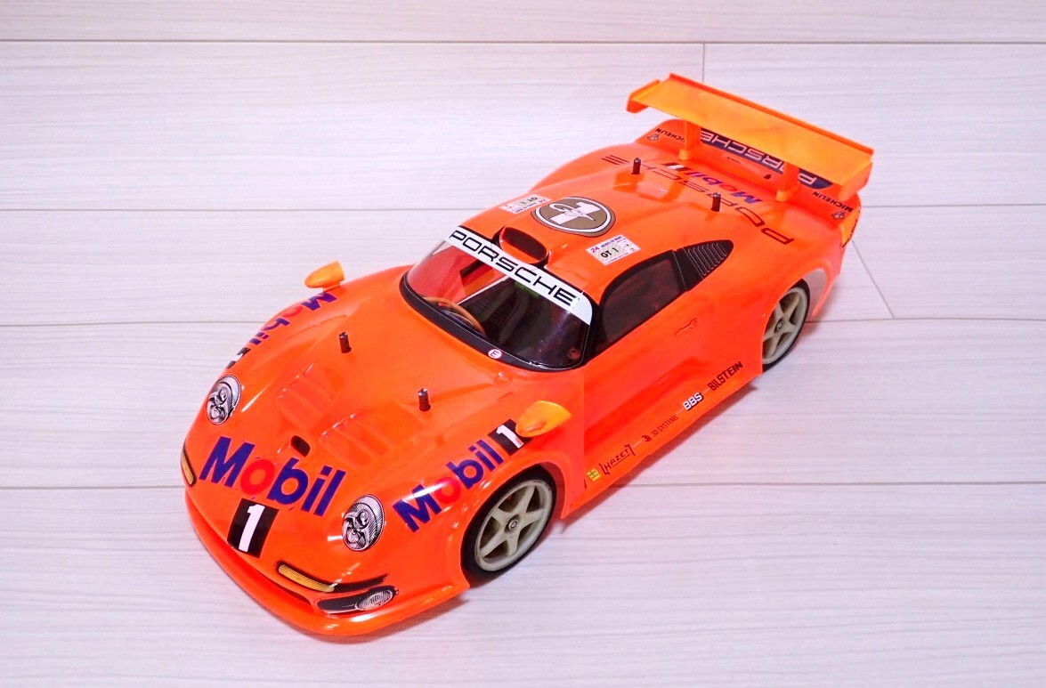 1/10 タミヤ TA03F-S FRP シャーシ ポルシェ911 GT1 オプションパーツ付