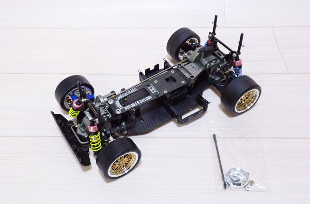 1/10 タミヤ TA02SW カーボン シャーシ オプションパーツ付 （ポルシェ ターボ RSR 934 ブラックエディション シャーシ）