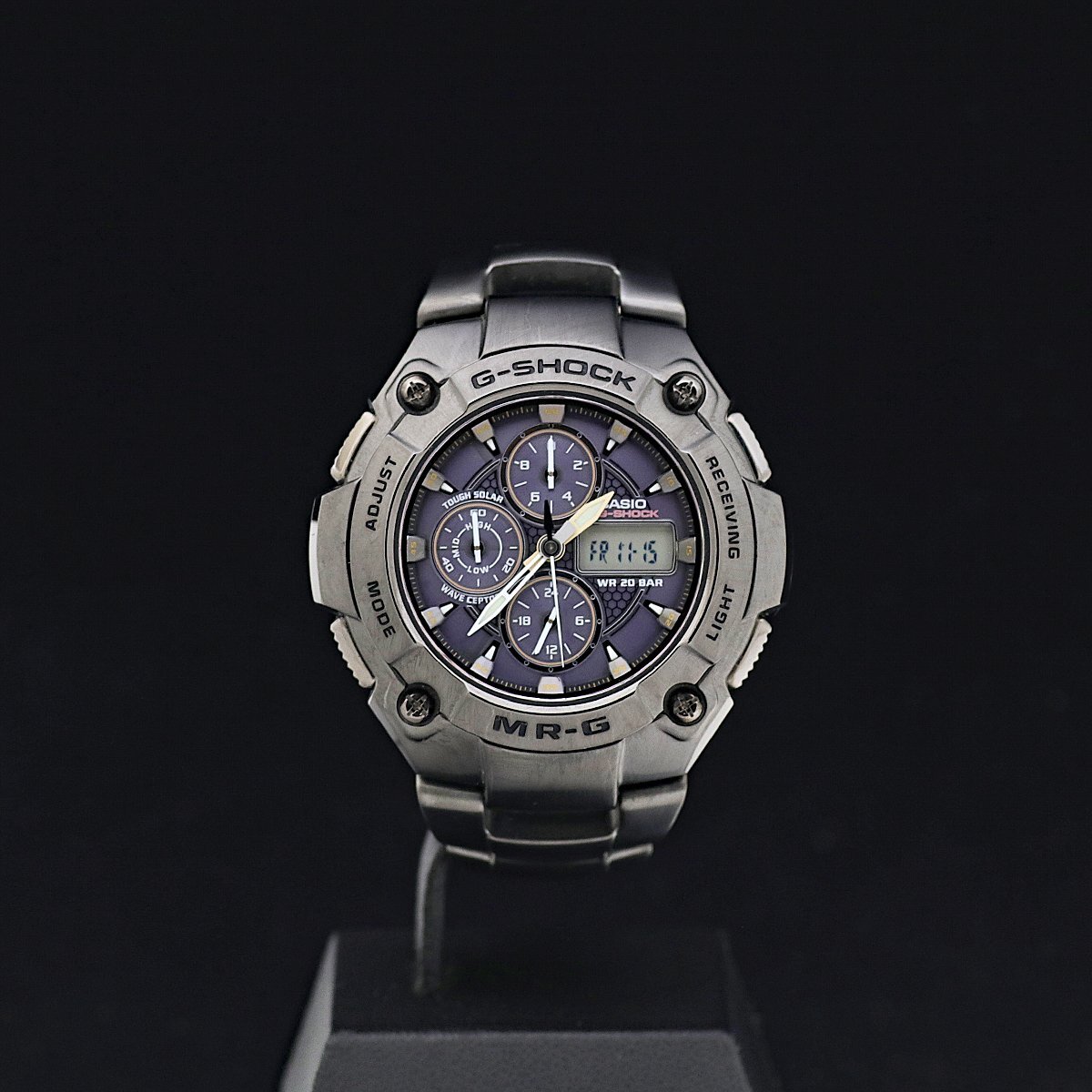 1円～ 超美品 CASIO カシオ G-SHOCK MR-G MRG-7100BJ-1AJF チタン・ブラックIP メンズ 電波ソーラー アナデジ 定価16.5万