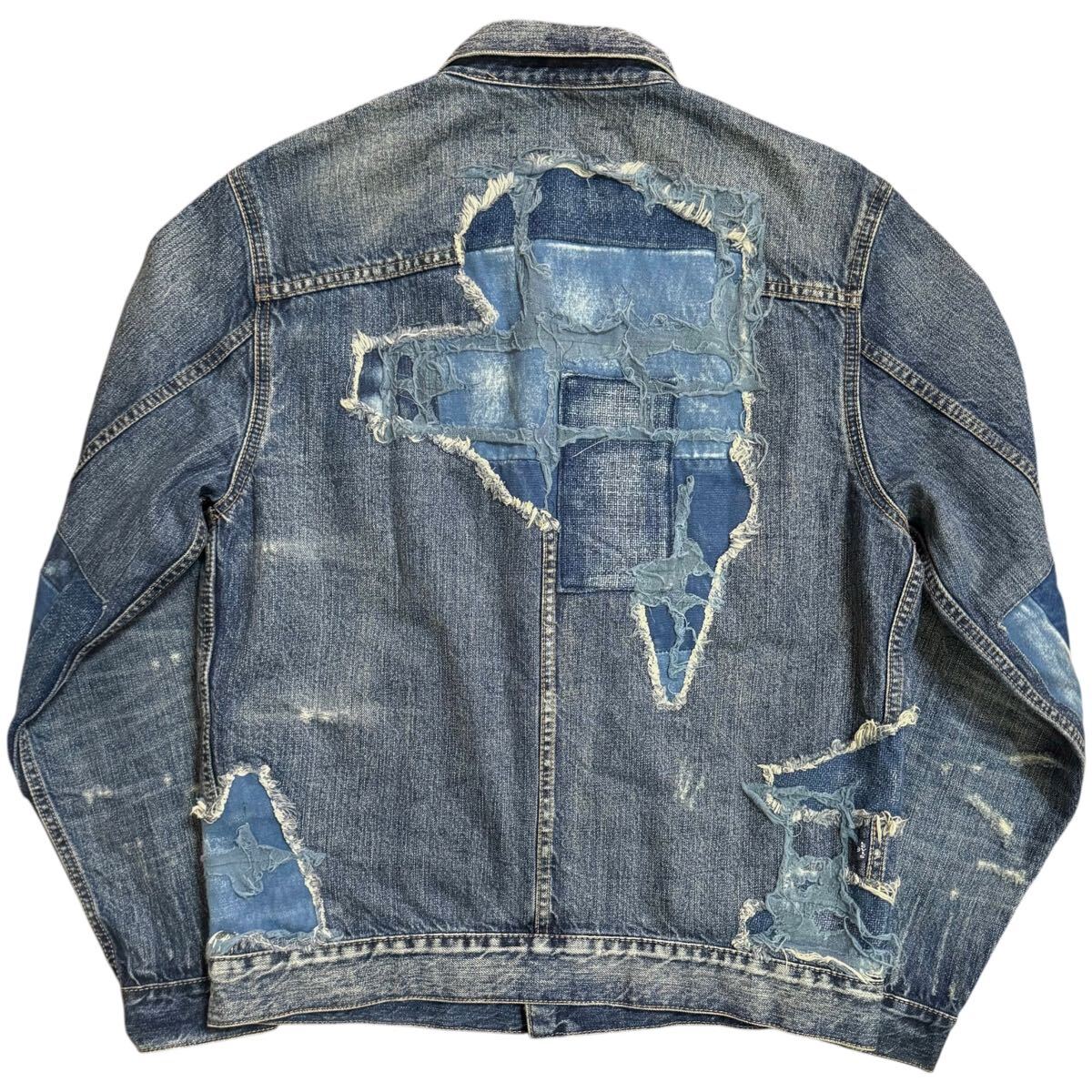 LEVI'S MADE&CRAFTED Destroyed Denim Jacket パッチワーク LEVI'S MADE&CRAFTED Destroyed Denim Jacket パッチワーク