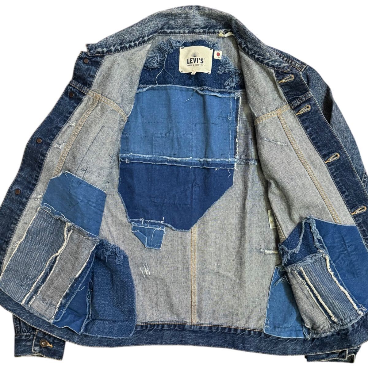 LEVI'S MADE&CRAFTED Destroyed Denim Jacket パッチワーク LEVI'S MADE&CRAFTED Destroyed Denim Jacket パッチワーク