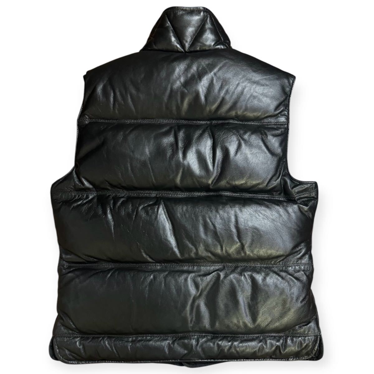 Y'2 Leather 羊革 オールレザー ダウンベスト ブラック Mサイズ Y'2 Leather 羊革 オールレザー ダウンベスト ブラック Mサイズ