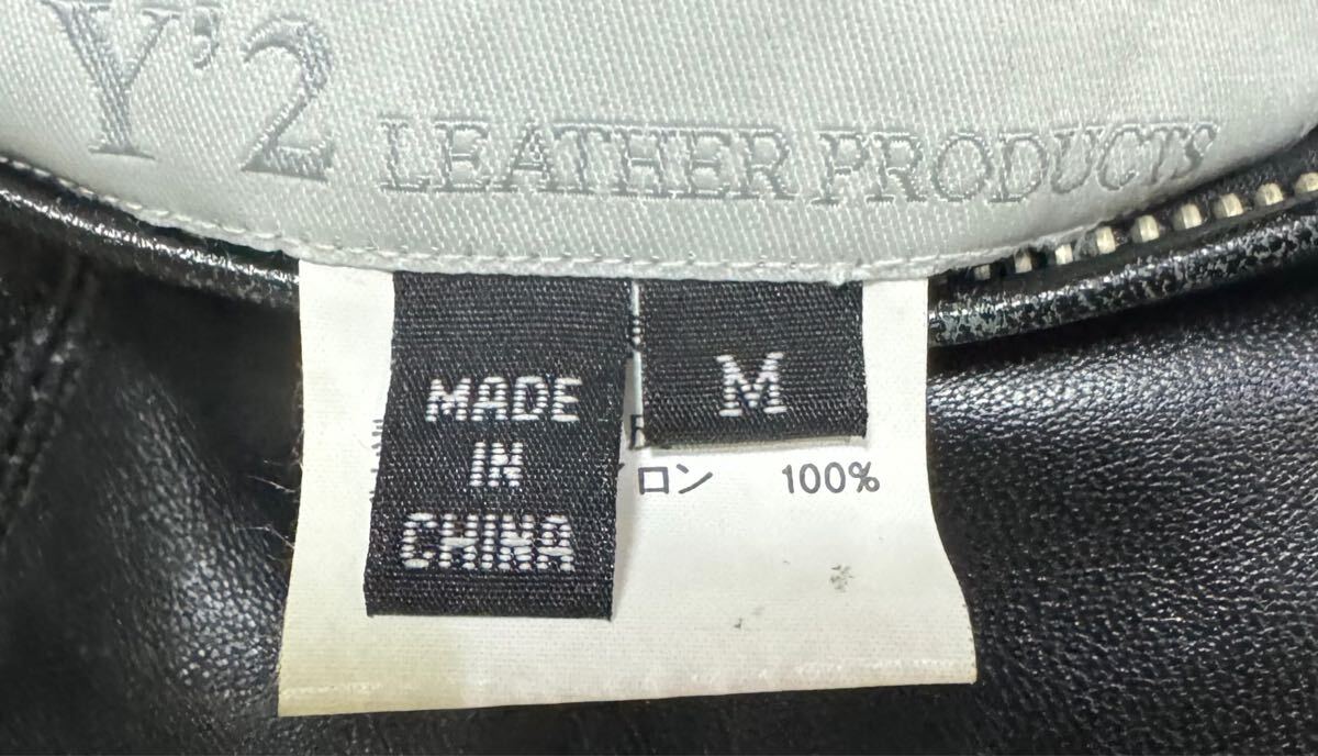 Y'2 Leather 羊革 オールレザー ダウンベスト ブラック Mサイズ Y'2 Leather 羊革 オールレザー ダウンベスト ブラック Mサイズ