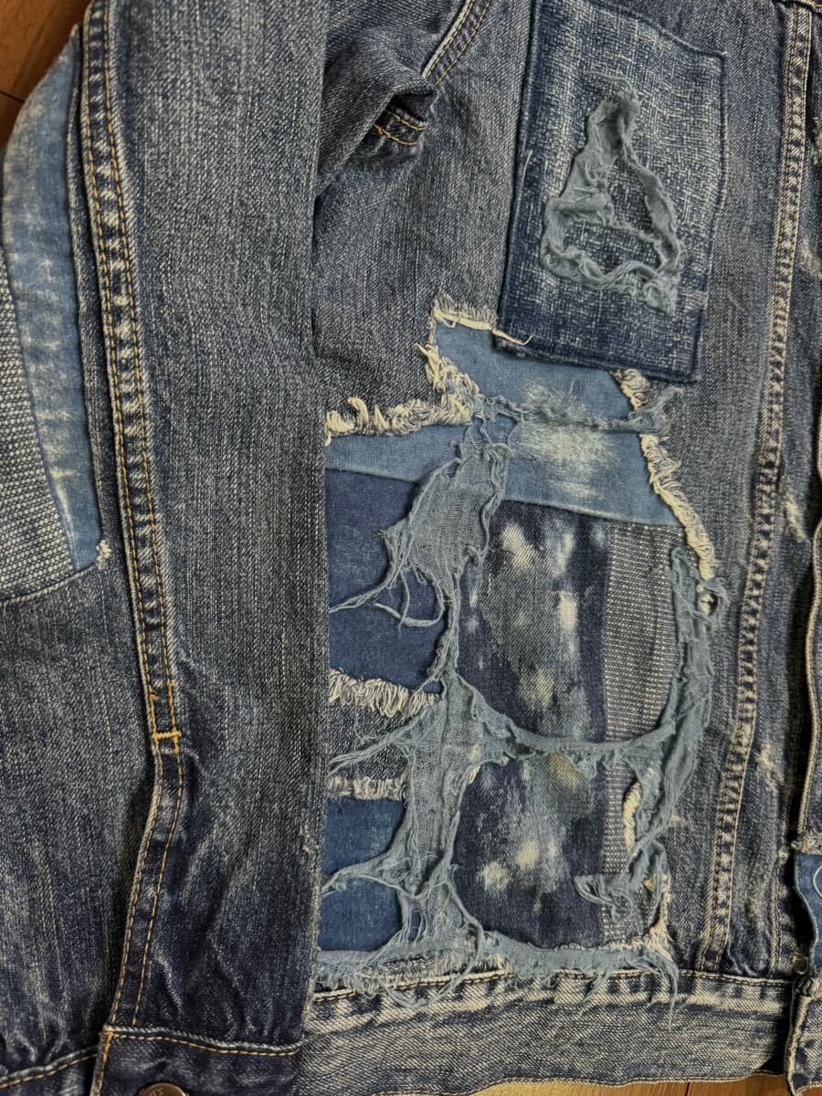LEVI'S MADE&CRAFTED Destroyed Denim Jacket パッチワーク LEVI'S MADE&CRAFTED Destroyed Denim Jacket パッチワーク