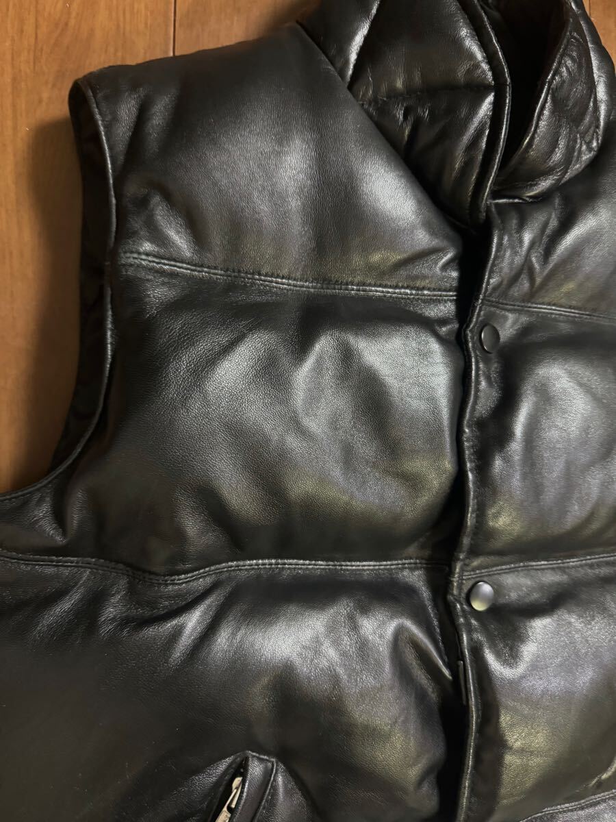 Y'2 Leather 羊革 オールレザー ダウンベスト ブラック Mサイズ Y'2 Leather 羊革 オールレザー ダウンベスト ブラック Mサイズ
