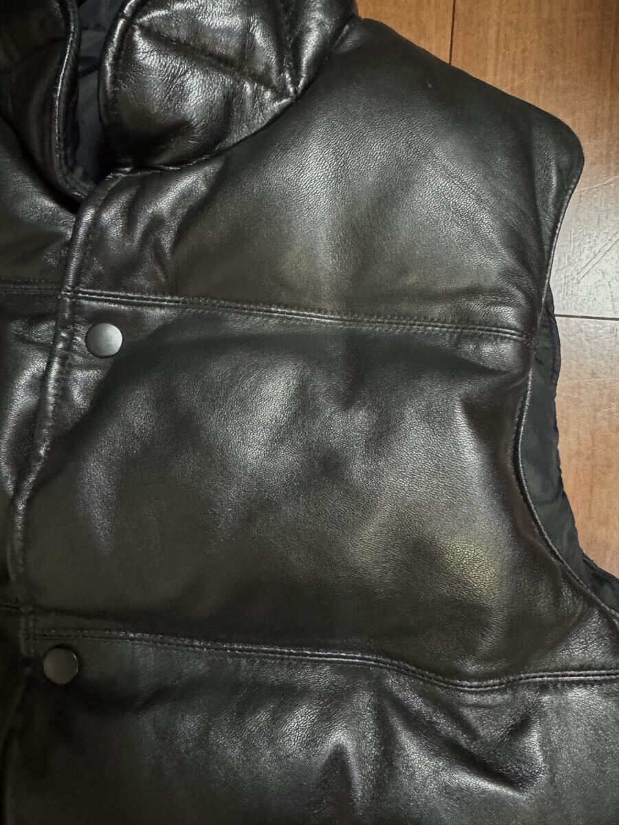 Y'2 Leather 羊革 オールレザー ダウンベスト ブラック Mサイズ Y'2 Leather 羊革 オールレザー ダウンベスト ブラック Mサイズ