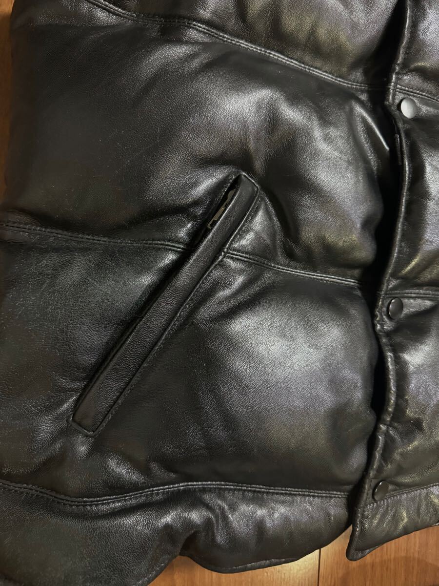 Y'2 Leather 羊革 オールレザー ダウンベスト ブラック Mサイズ Y'2 Leather 羊革 オールレザー ダウンベスト ブラック Mサイズ