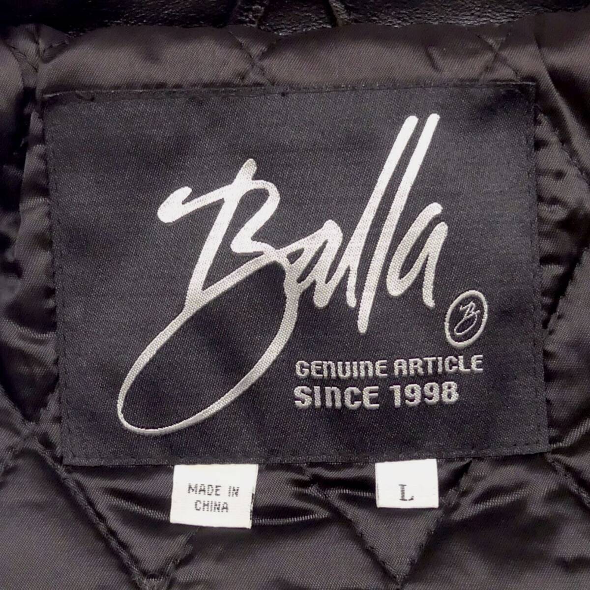 即決★Balla★メンズ L オールレザースタジャン バッラ 黒 キルティング 本革 ブルゾン 本皮 ジャンパー ジャケット