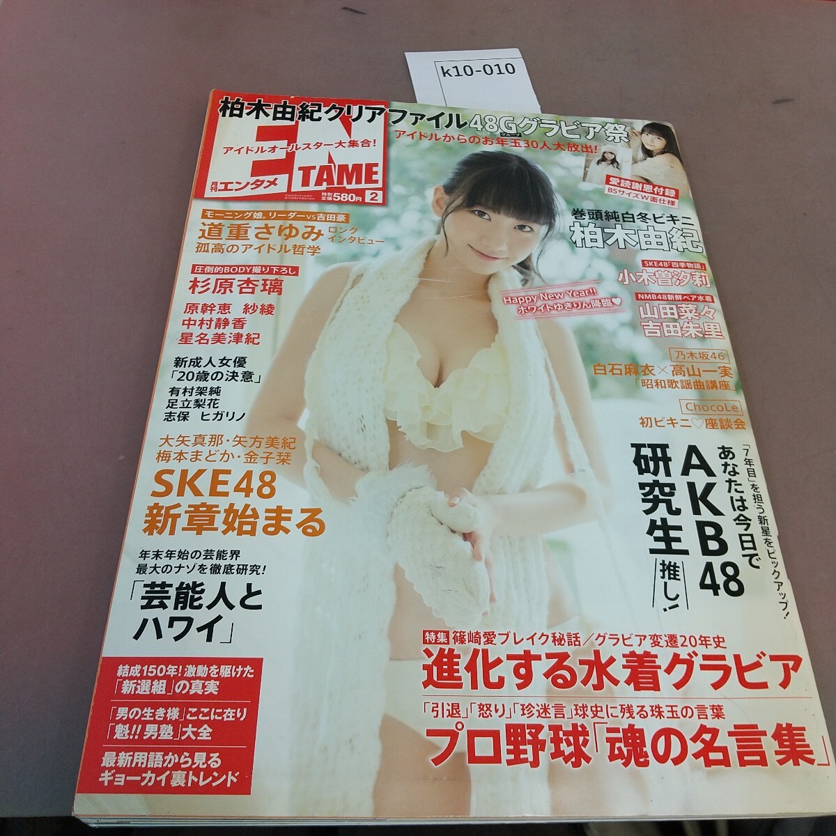 k10-010 月刊エンタメ 2013.2 徳間書店 付録付き 柏木由紀 他