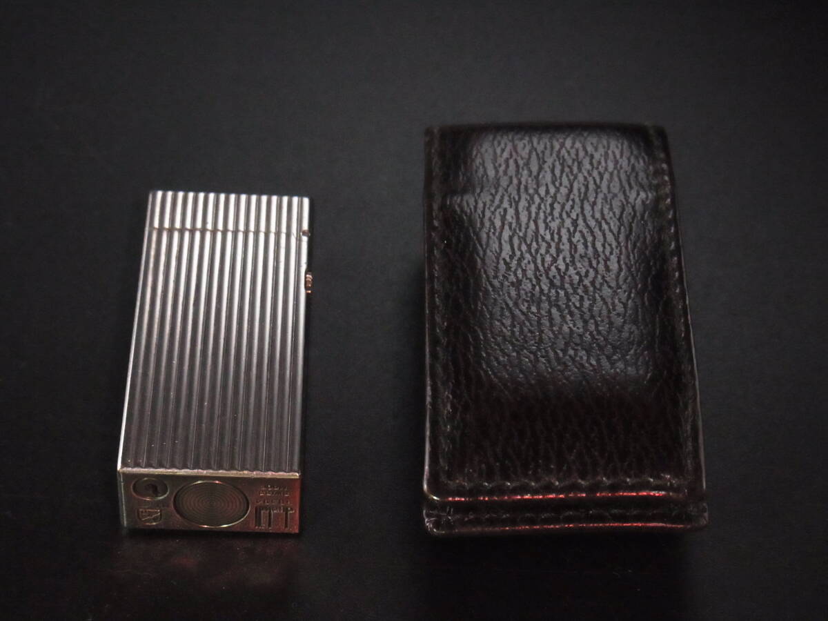 ◆ダンヒル≪ガスライター/ショート/シルバー/革ケース付≫dunhill Gas Lighter ヴィンテージ1990ｓ～