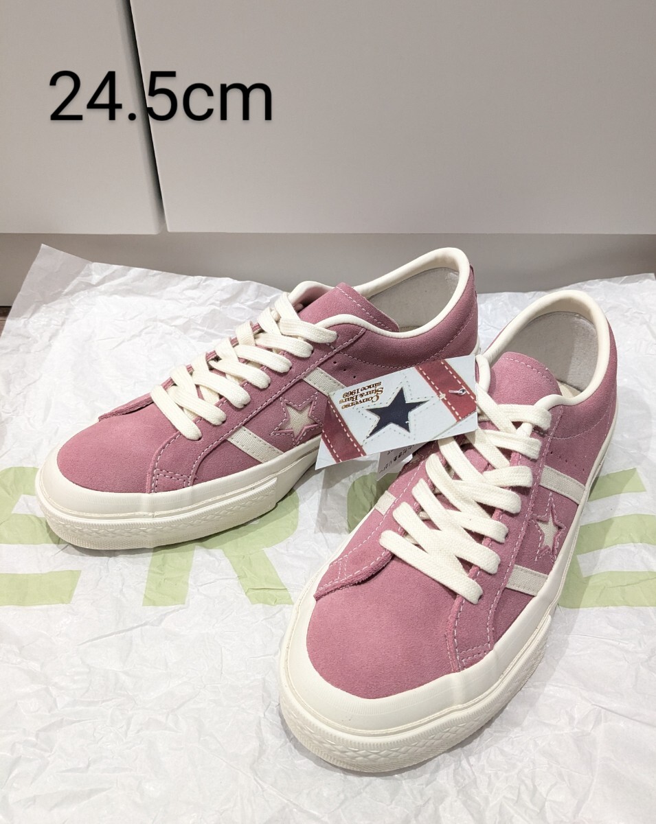 新品 CONVERSE STAR＆BARS SUEDE ジャックスター 未使用 24.5cm ピンク