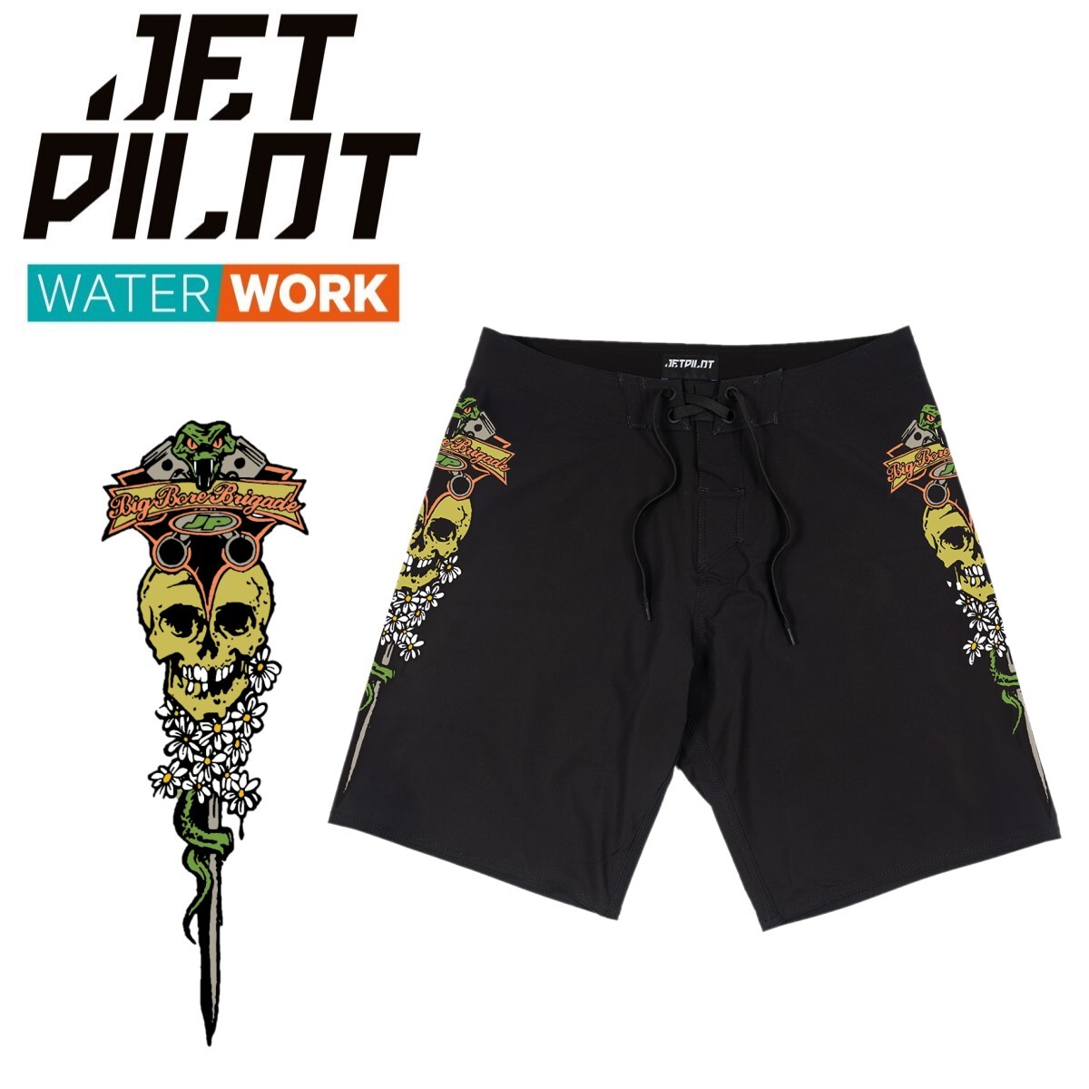ジェットパイロット JETPILOT 2024 ボードパンツ 送料無料 スタング 19 ボードショーツ W24900 ブラック 28 海パン
