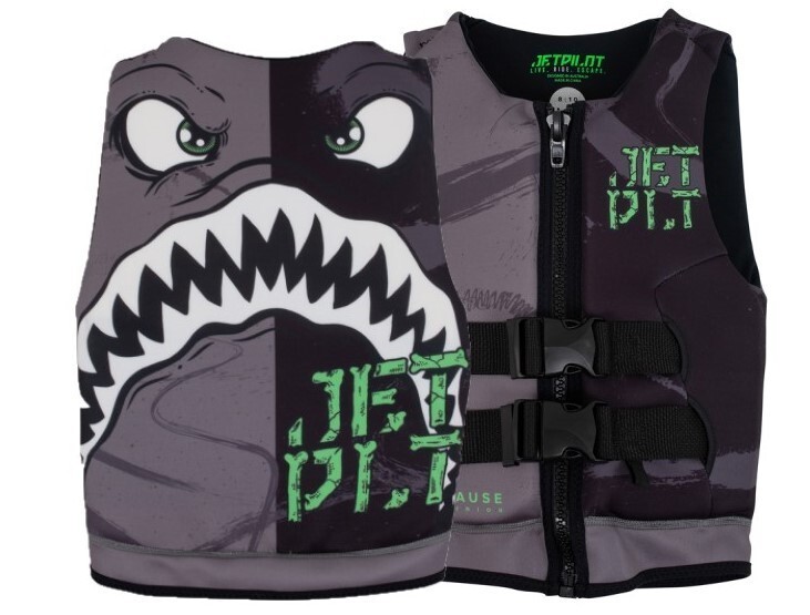  jet Pilot Kids спасательный жилет бесплатная доставка ko-z Shark F/E Kids Neo лучший JA20211 уголь / черный 4-6 лет 