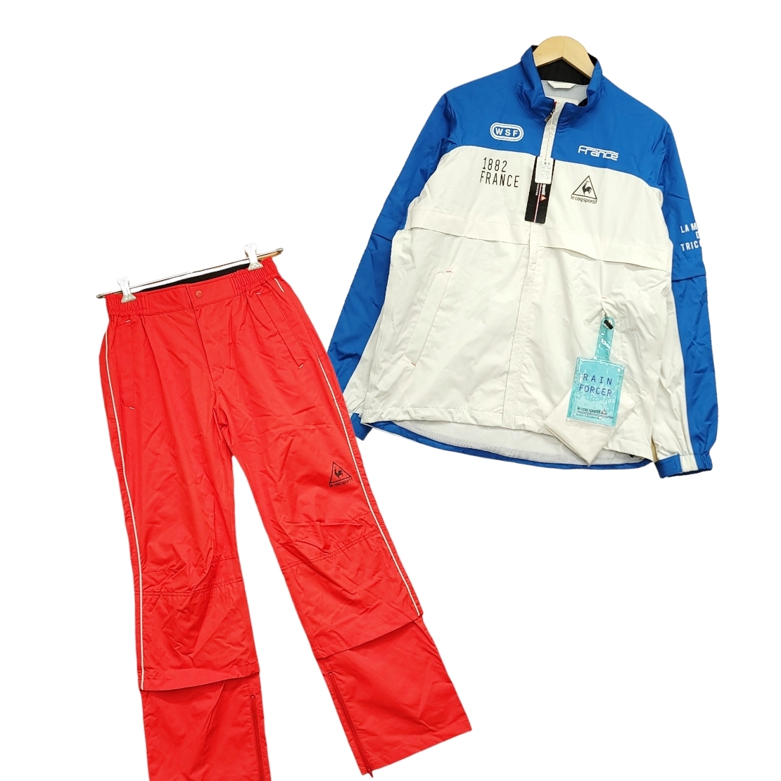 WC771D7 le coq sportif GOLF ルコックスポルティフ ゴルフウェア レインウェア セットアップ 上下セット Mサイズ QG7027CP メンズ /26