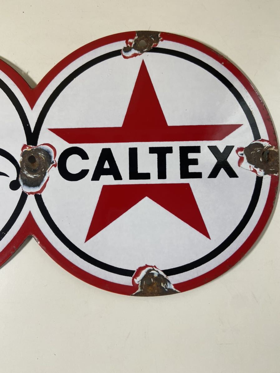 a1763)CALTEX カルテックス ホーロー看板 ｜看板