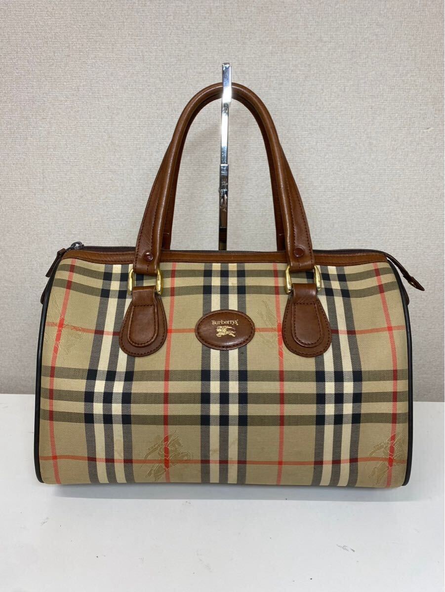 BURBERRY バーバリー タマムシ色 ボストンバッグ 大容量 Burberrys バーバリー ハンドバッグ ボストンバッグ 玉虫色 90s