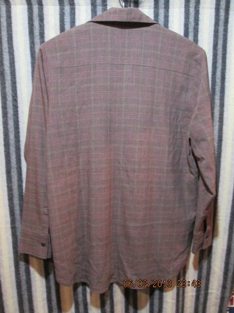 古着　開襟シャツ（Lサイズ）レーヨンシャツ　オープンシャツ　ロカビリーシャツ　チェック柄_画像2