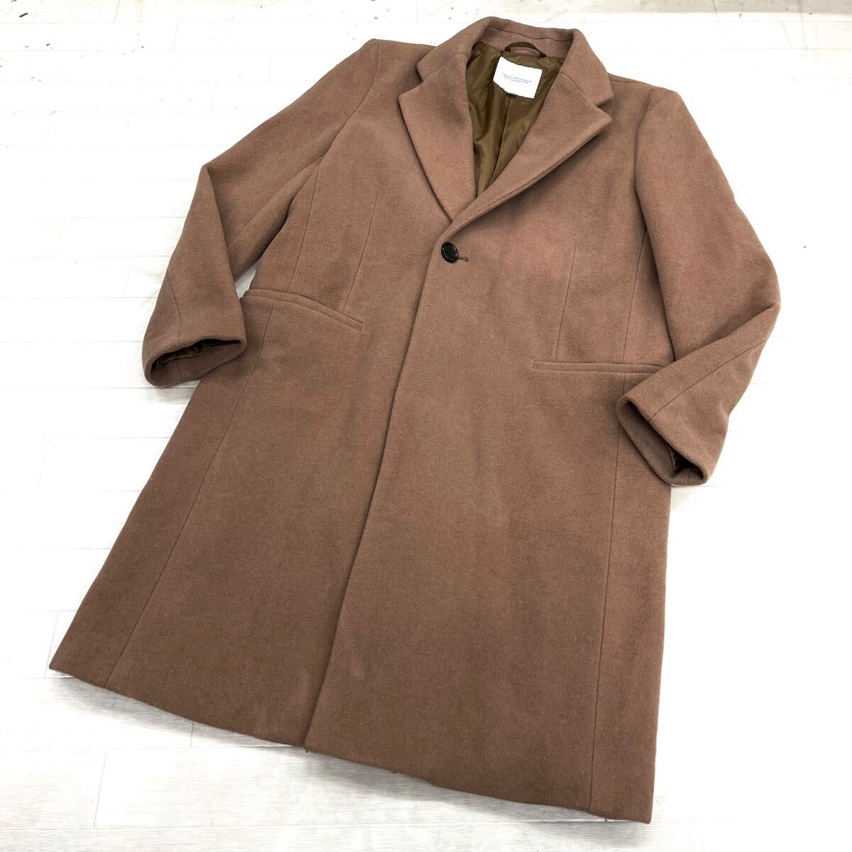 1636◎ URBAN RESEARCH アーバン リサーチ チェスター コート ロング シングル 無地 カジュアル ベージュ メンズM