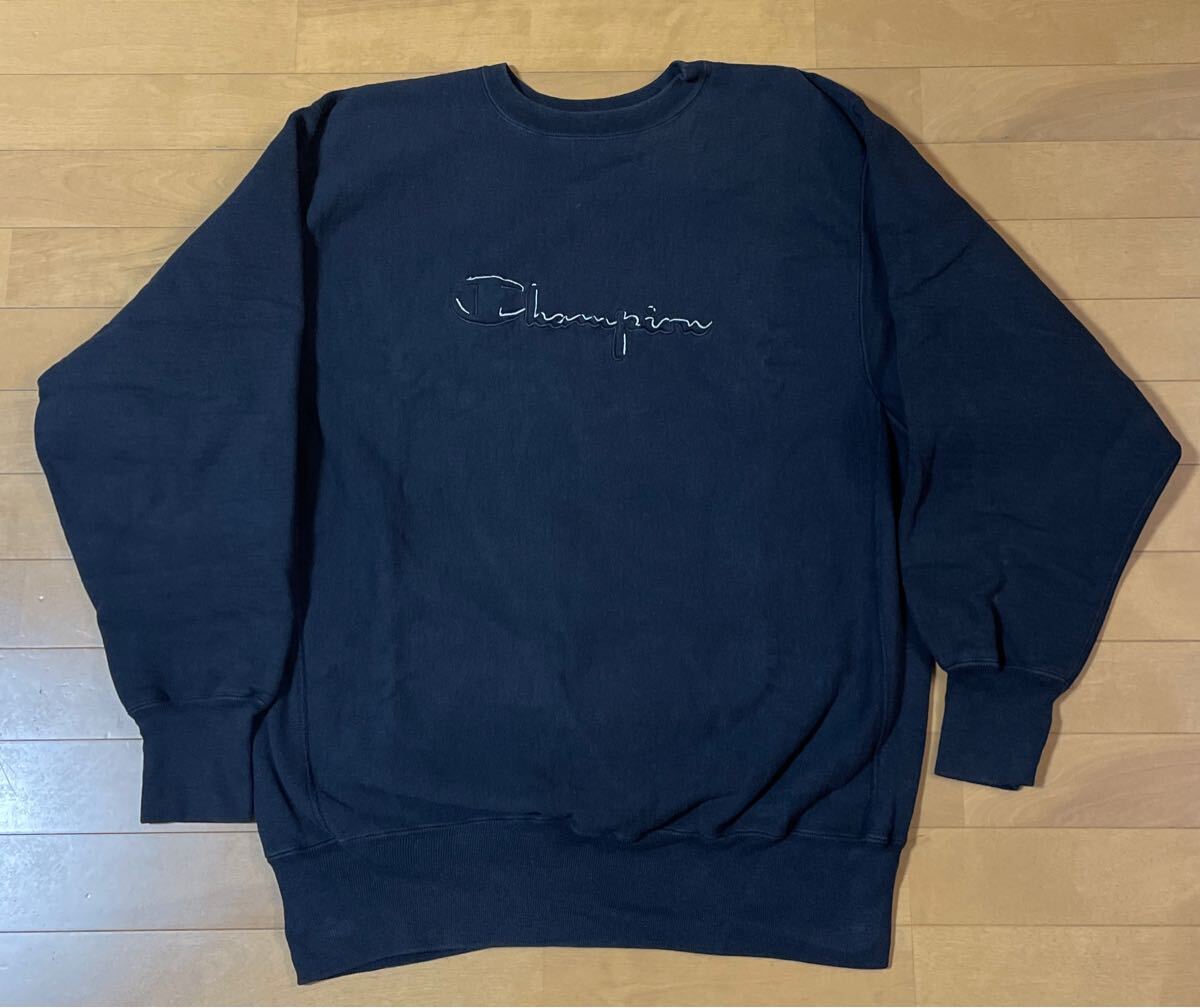 爆買い! 黒 ブラック 90s Champion ビンテージ USA製 スウェット リバースウィーブ チャンピオン トップス
