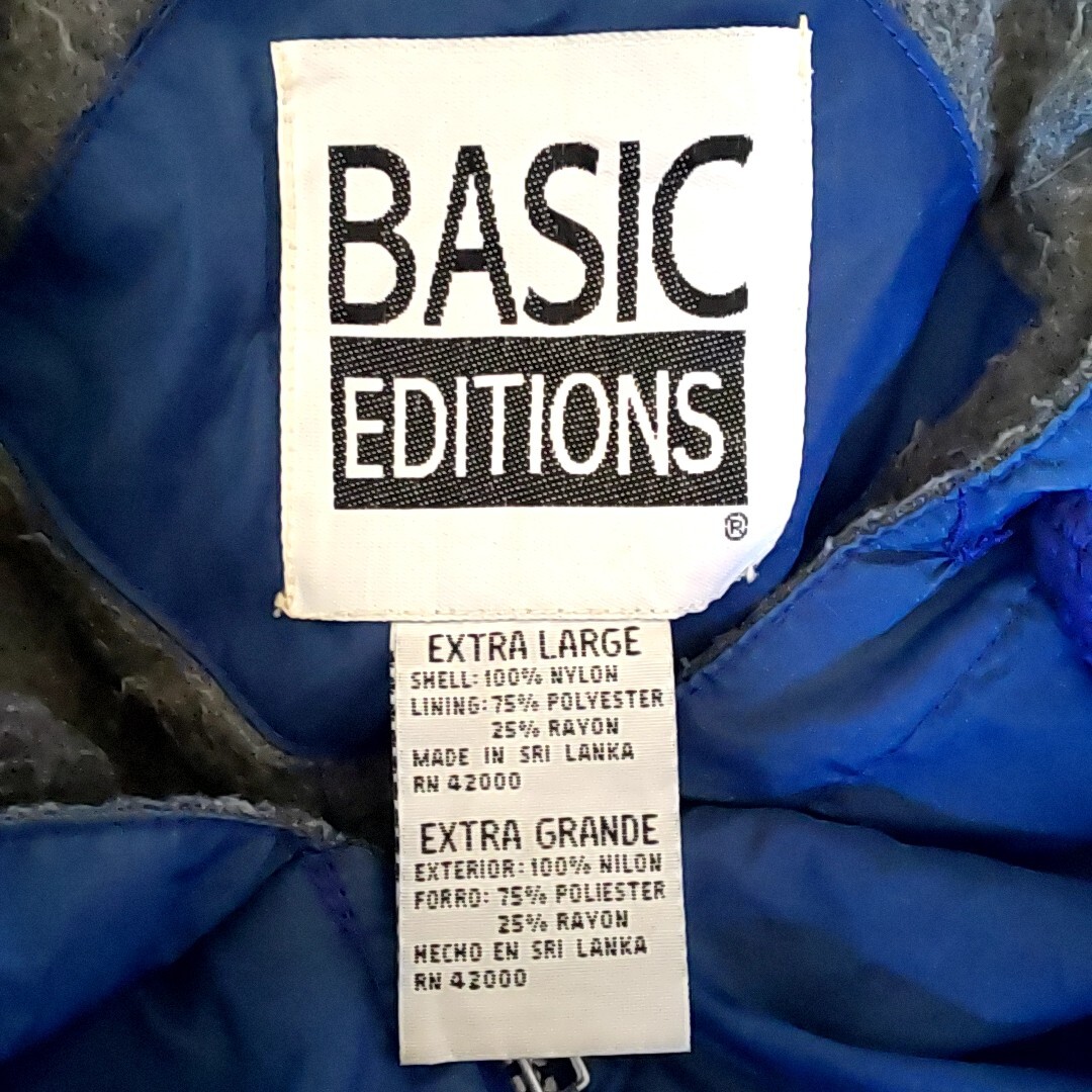 B3 BASIC EDITIONS 青色 XL 内側 フリース ナイロン ジャケット B3 BASIC EDITIONS 青色 XL 内側 フリース ナイロン ジャケット