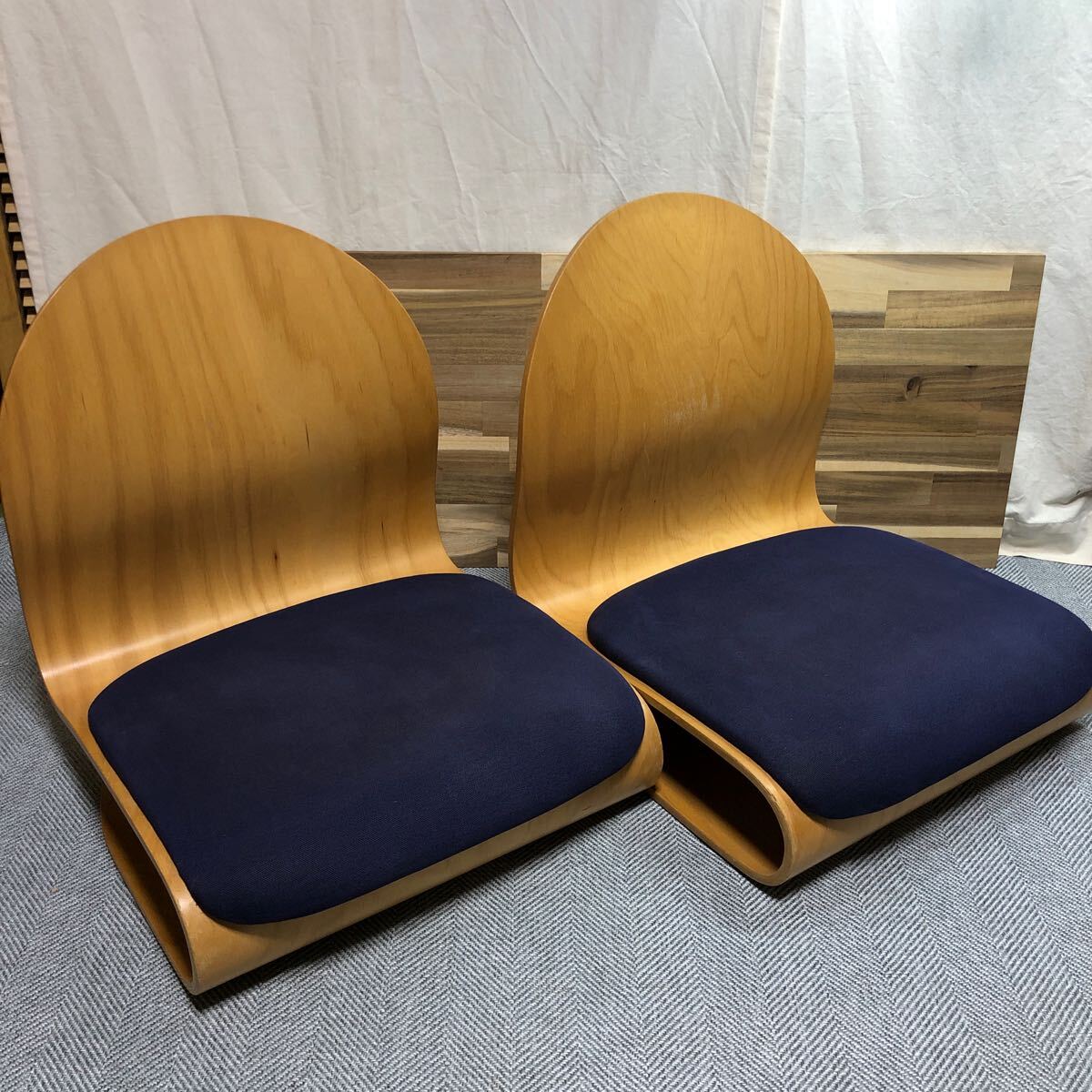 2脚セット 座椅子 ヴェルナーパントン タタミチェア ブルー 畳 2脚セット 座椅子 ヴェルナーパントン タタミチェア ブルー 畳